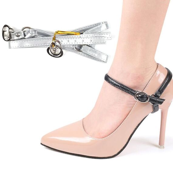 3 paia tacchi alti impediscono il cinturino per scarpe da goccia del tallone (argento)