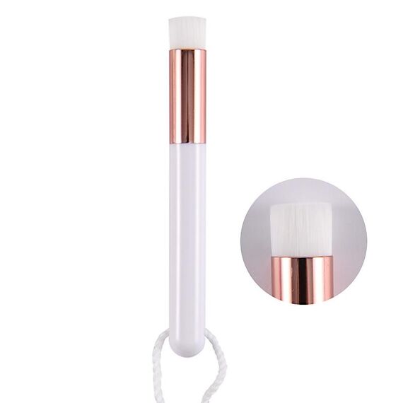 6 pz Pennello lavaggio nasale per capelli morbidi per rimuovere i punti neri e la pulizia profonda del naso Parencellatura del restringimento del restringimento del restringimento, colore esterno: testa piatta in oro rosa bianca