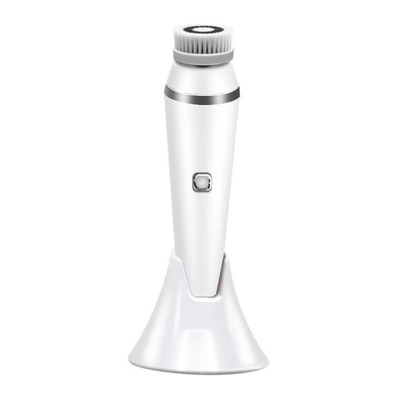Spazzola per la pulizia del viso elettrica 4 in 1 per pulire pori e punti neri Spazzola per struccante Strumento per la pulizia del silicone impermeabile (bianco)