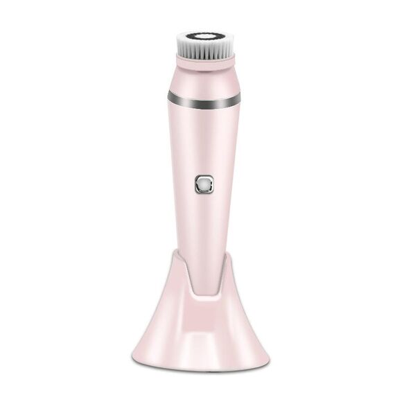 Spazzola per la pulizia del viso elettrica 4 in 1 per pulire i pori e i punti neri Spazzola per la rimozione del trucco Strumento per la pulizia del silicone impermeabile (rosa)