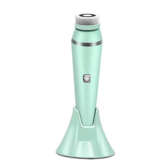 Spazzola per la pulizia del viso elettrica 4 in 1 per pulire pori e punti neri Spazzola per struccante Strumento per la pulizia del silicone impermeabile (verde)