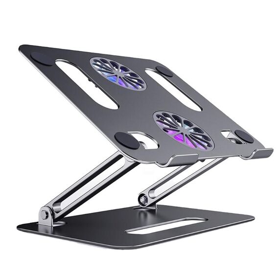 Biseruy P43F in lega di alluminio pieghevole supporto per computer notebook notebook supporto per notebook, colore: grigio con cavo tipo-c