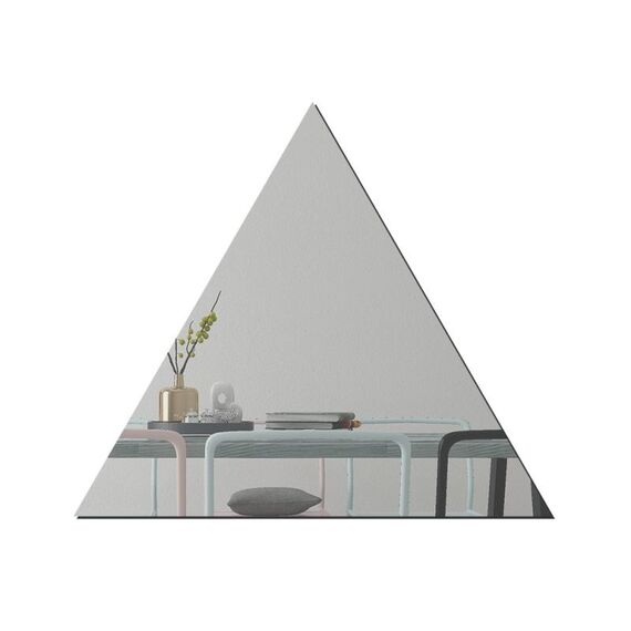YM300 16 PZ / Set Home Adesivi da muro personale FAI DA TE Specchio decorativo da parete acrilico (triangolo argento)