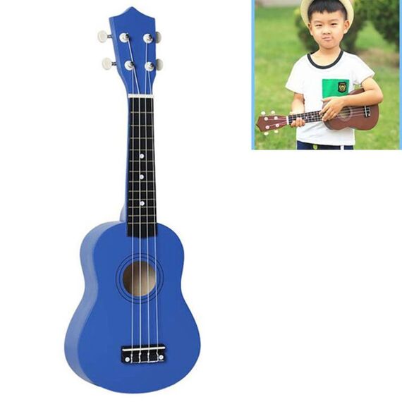Strumento di illuminazione musicale per bambini Ukulele in tiglio HM100 da 21 pollici (blu)