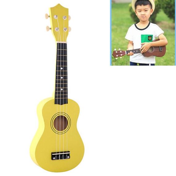 HM100 Strumento di illuminazione musicale per bambini Ukulele in tiglio da 21 pollici (giallo)
