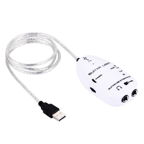 Interfaccia USB Cavo Guitar Link Registrazione PC / MAC (bianco)