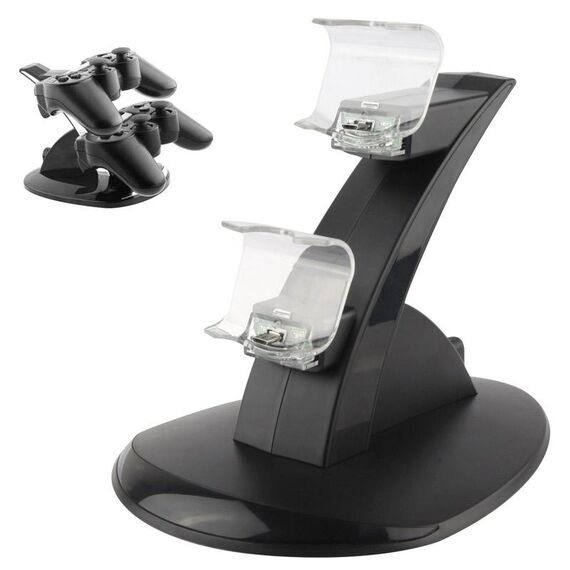 2 x USB Dock Station di Ricarica Stand / Controller di Ricarica Stand per PS4 (Nero)