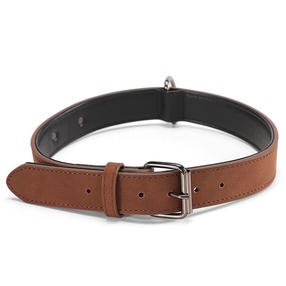Colletto in pelle a doppio strato di Jinmaohou, specifica: S 39x2.2cm (marrone)