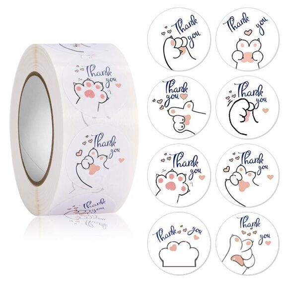 10 rotoli carino cartone animato animale bambino grazie adesivo (ha063)