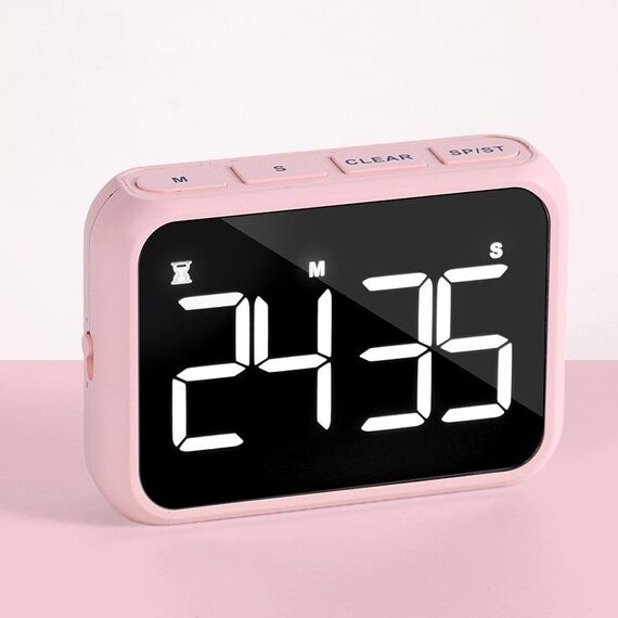 Sveglia elettronica ricaricabile LCD TIMING TIMINATORE ELETTRONICO TIMINATORE DI RICORDINO DI CUCINA DI CUCINATORE (ROSA)
