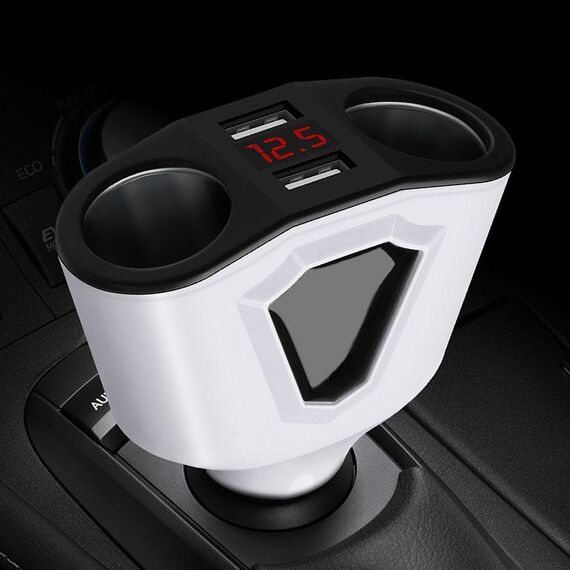 3.1A DUAL DEAL USB Digital Display multi-funzione registratore di guida universale caricabatterie automobilistico (bianco)