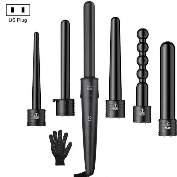 6 in 1 tubo cambiato a LED Display per tormalina Ceramica per capelli in ceramica (spina USA)