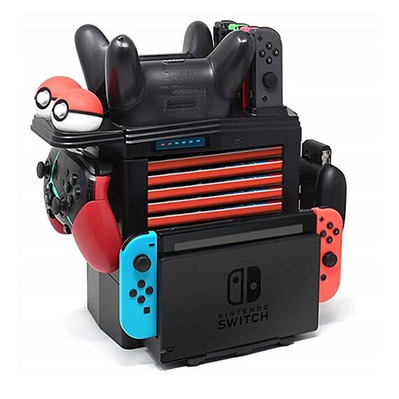KJH Staffa multifunzione per impugnatura Base di ricarica NSpro Pokemon Ball Receiving Frame per Nintendo Switch