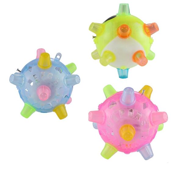3 pezzi divertenti lampeggiante palla rimbalzante LED luce danza musica palla giocattoli, consegna di colore casuale