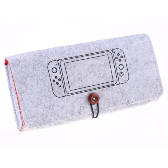 Borsa protettiva portatile per borsa in feltro morbido per Nintendo Switch (grigio chiaro)