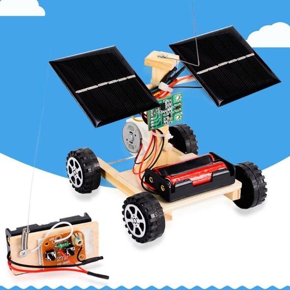 Giocattoli per bambini modello di veicolo con telecomando senza fili in legno mini fai-da-te