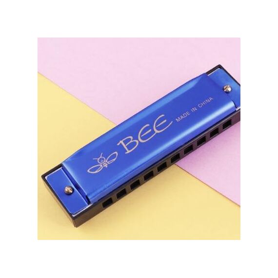 BEE Armonica a doppio tono a 10 fori C Tone Brace (blu)