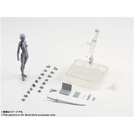 Figuarts Body Body-Chan Body-Kun Color Grigio Ver Nero PVC Action Figure Colible Model Toy (femmina) (A)