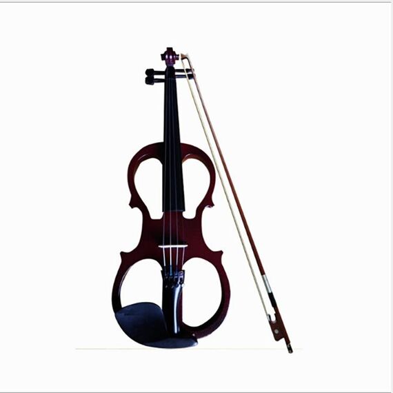 YS030 4/4 violino elettronico manuale in legno per principianti, con borsa (rosso vino)