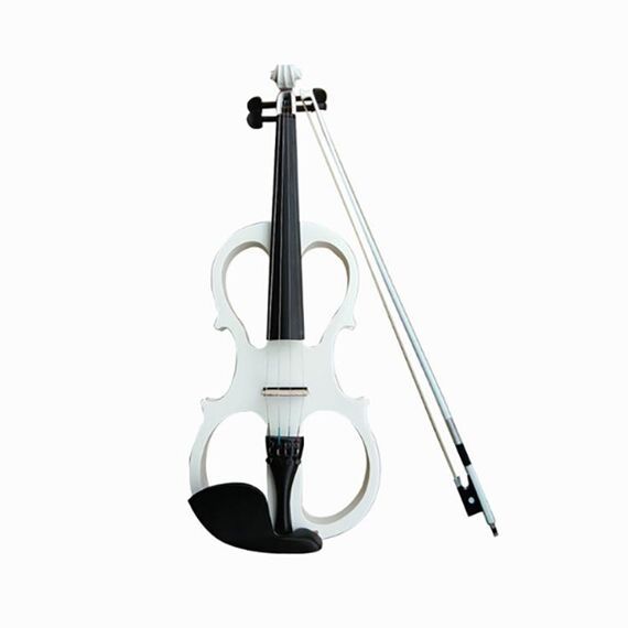 YS030 4/4 violino elettronico manuale in legno per principianti, con borsa (bianco)