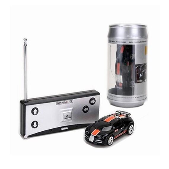 Coke Can Mini RC Autoradio Telecomando Micro Racing Car (nero + arancione)