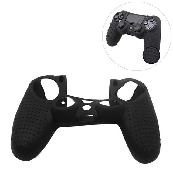 Custodia protettiva in silicone antiscivolo per Sony PS4 (nera)