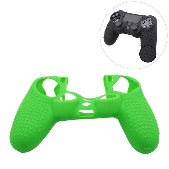 Custodia protettiva in silicone antiscivolo per Sony PS4 (verde)