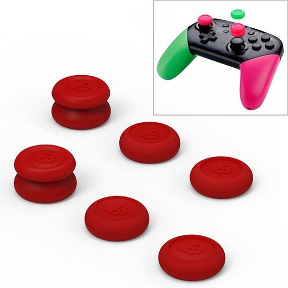 Skull & Co Pro / PS4 Gamepad Rocker Cap Button Cover Set di impugnature per pollice per Nintendo Switch / Switch Lite / JOYCON (rosso)