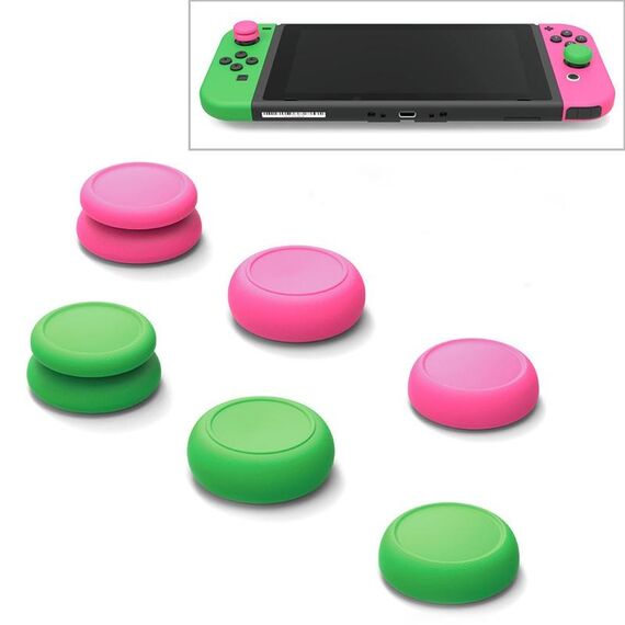 Skull & Co Left + Right Gamepad Rocker Cap Button Cover Set di manopole per Switch / Switch Lite / JOYCON (rosa verde)