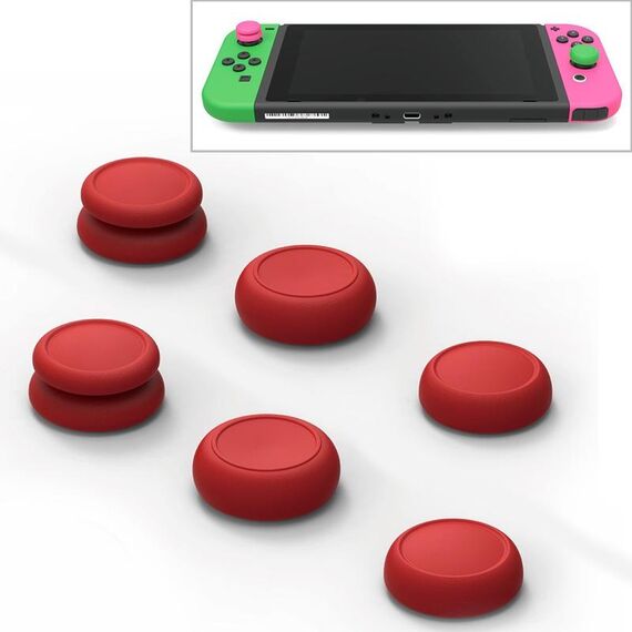 Skull & Co Left + Right Gamepad Rocker Cap Button Cover Set di manopole per Switch / Switch Lite / JOYCON (rosso)