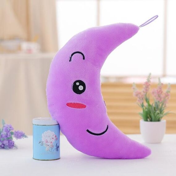 Giocattolo creativo Cuscino luminoso Morbido peluche ripiene Giocattoli Regalo per bambini Bambini Ragazze (Luna viola)
