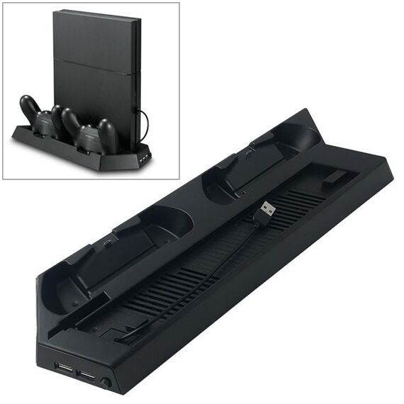 KJH PSlim-03 Multi-funzione Bracket Host Bracket Ventola di raffreddamento Macchina Ultra-sottile Caricabatterie per ventola per PS4 / Slim Console