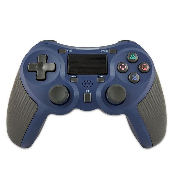 Maniglia Bluetooth del controller di gioco wireless gommato per host PS4 (blu)