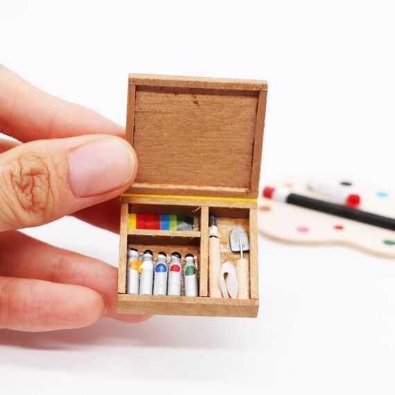 Dollhouse Mobili Accessori Pocket acquerelli scatola di simulazione Dipinto Pox