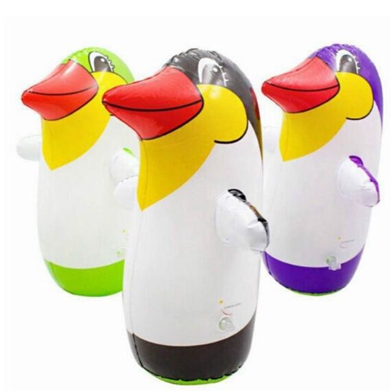 Pinguino gonfiabile del bicchierino di plastica molle di sport e divertimento all'aperto di 3 PC per i giochi al coperto dei bambini, consegna casuale di colore