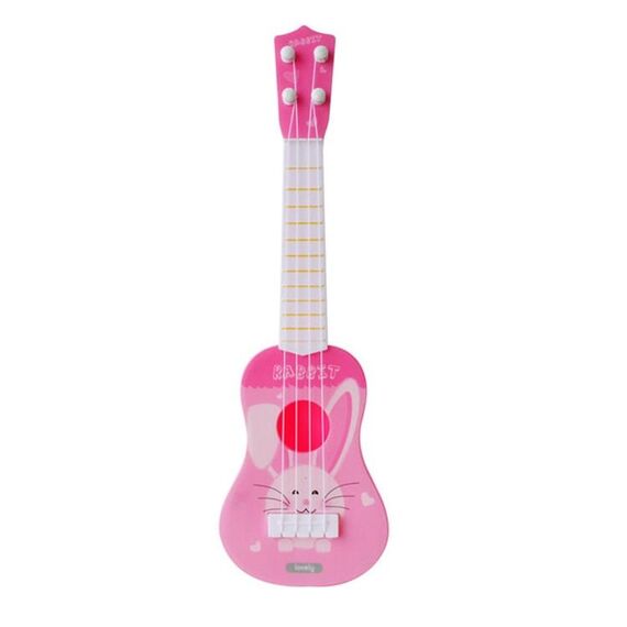 Pink Rabbit Small Simulation Strumento musicale Mini Four Strings Playable Ukulele Early Childhood Education Music Toy