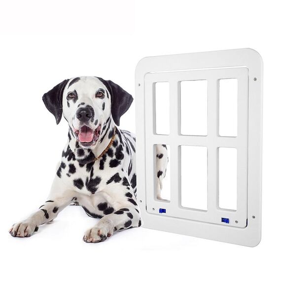 34 cmx 44 cm Porta a quadri per animali domestici per la porta della porta della finestra con chiusura automatica Locking (bianco)