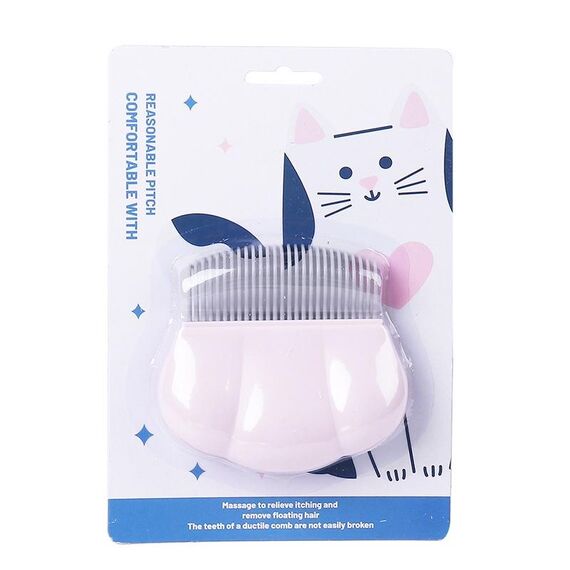 Pettine per la rimozione dei peli di animali domestici Pettine per massaggi solletico per gatti (rosa)
