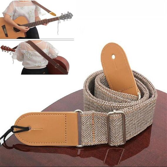 Borchie per chitarra in cotone e lino Tracolla diagonale Accessori per strumenti musicali (grigio chiaro)