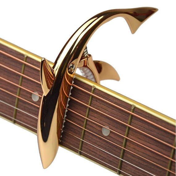 Capo per chitarra in lega di zinco a forma di squalo (oro rosa)