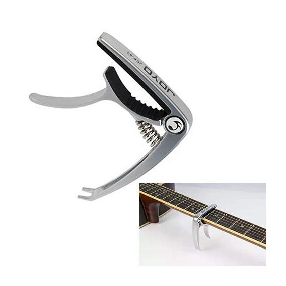 JOYO JCP-03 Capo per chitarra in lega di zinco Capo universale per chitarra acustica Ukulele (argento)
