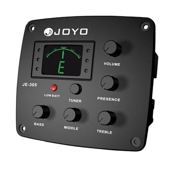 JOYO JE-305 Pickup per chitarra EQ a 4 bande Preamplificatore Pickup equalizzatore con funzione di accordatura (nero)