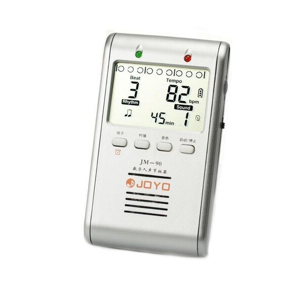 JOYO JM-90 Mini Indicatore LED portatile ricaricabile a clip Metronomo elettronico digitale Generatore di toni Accordatore per chitarra Violino Ukulele (bianco)
