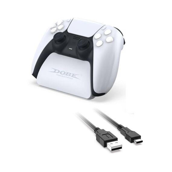 Titolare DOBE TP5-0537B gamepad controller con cavo per PS5 (bianco)