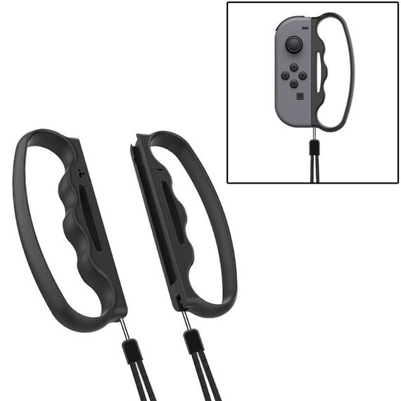 Impugnatura per gamepad con impugnatura da boxe piccola iPlay con cinturino per Joy-Con Switch (nero)