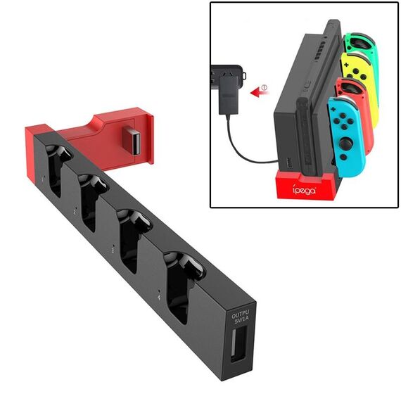 iPega PG-9186 Caricatore per controller di gioco Supporto per stazione di ricarica per dock di ricarica con indicatore per Joy-Con per Nintendo Switch