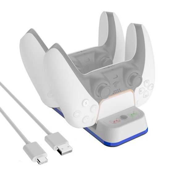 JYS P5116 Maniglia wireless Doppia stazione di ricarica con indicatore luminoso per PS5