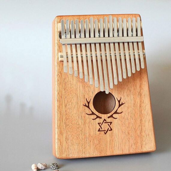 Piano pollice portatile da 17 tono Kalimba, Stile: stella in mogano-sei punte