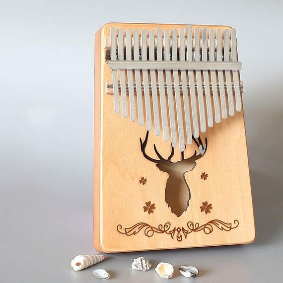 17-tono Kalimba Portatile Thumb Piano, Stile: cervo abete rosso-classico