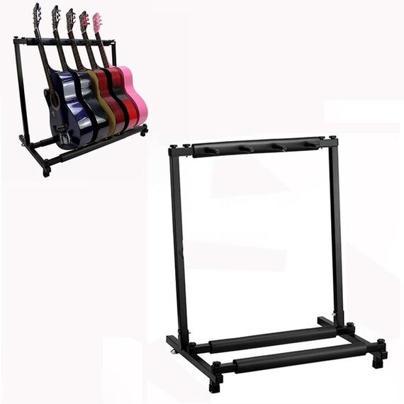 Espositore pieghevole per chitarra in metallo lungo, specifica: tre rack